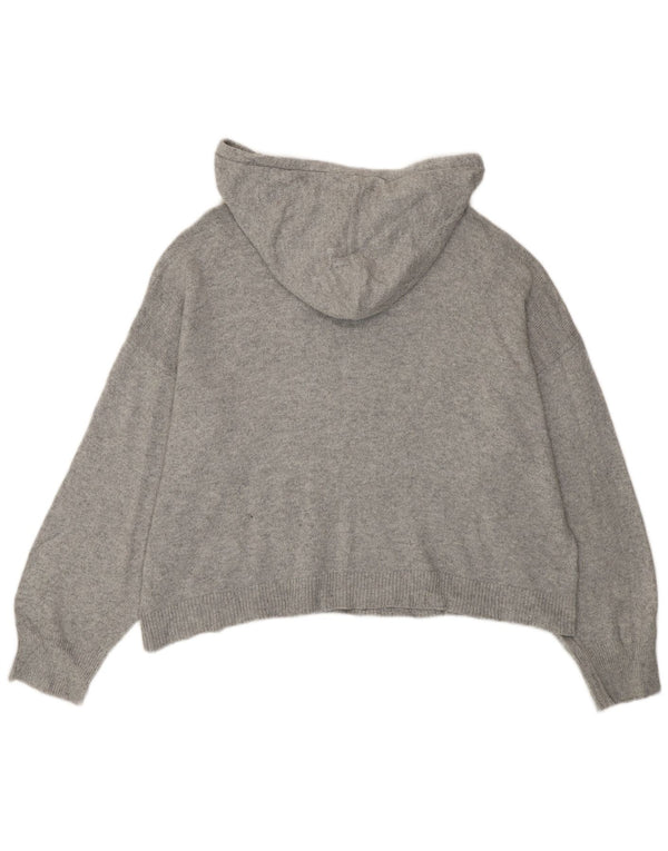 Maglione con cappuccio oversize da donna Tommy Hilfiger UK 18 XL cotone grigio