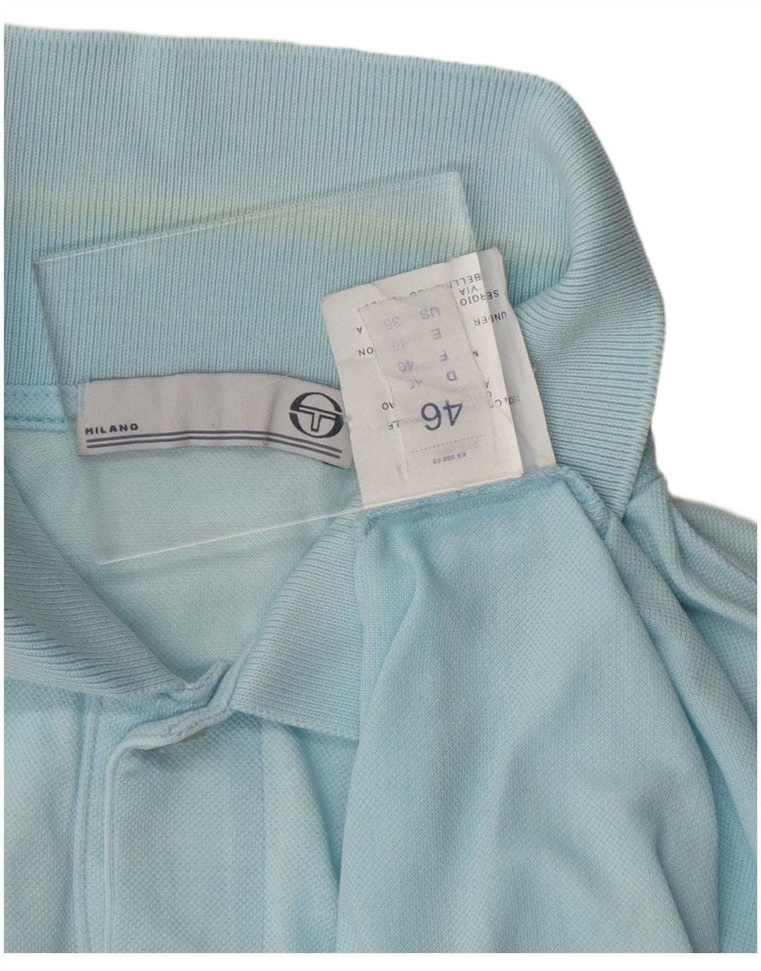 SERGIO TACCHINI Polo Milano Uomo IT 46 Small Blu Cotone