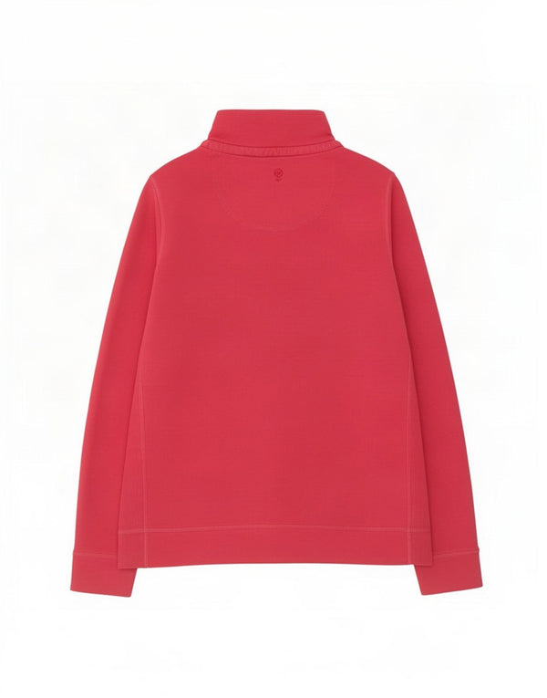 Felpa da donna con collo con zip Fat Face, maglione, UK 16, grande, cotone rosa
