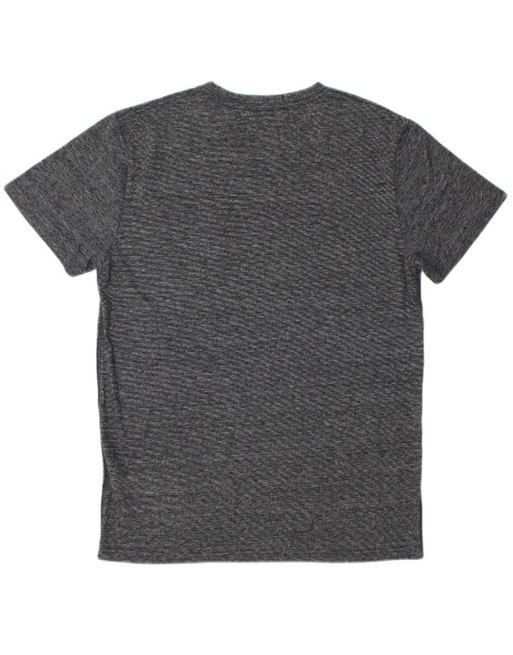 SUPERDRY Mens Graphic T-Shirt Top Large Grey Flecked Cotton