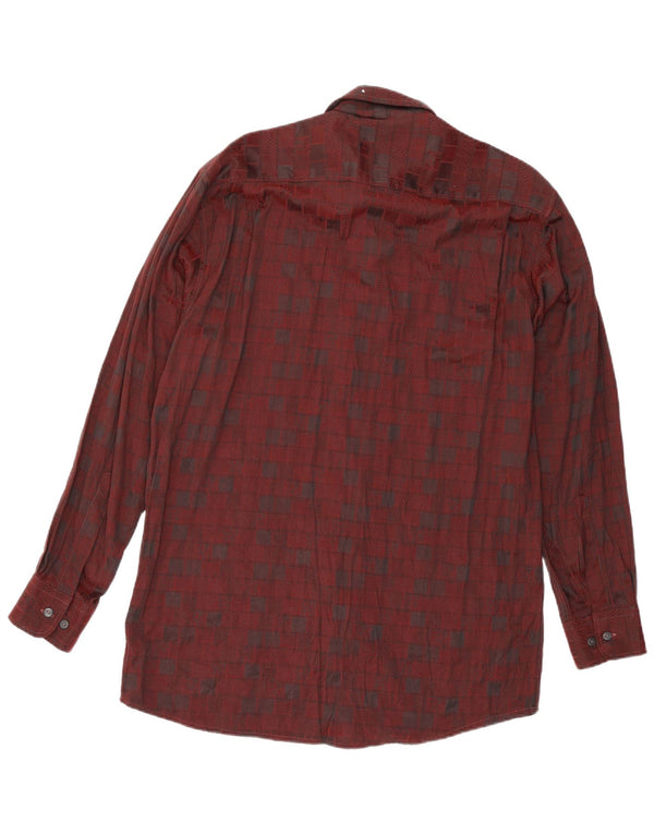 Camicia Canda da uomo taglia 39/40 viscosa geometrica bordeaux media