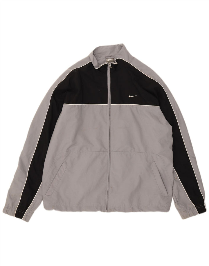 Giacca da tuta da uomo Nike UK 41/43 Large Grigio Colourblock Poliestere