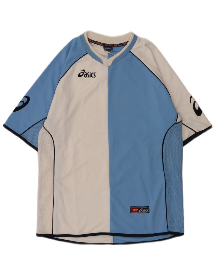 T-shirt grafica da uomo Asics Top in poliestere color block bianco medio