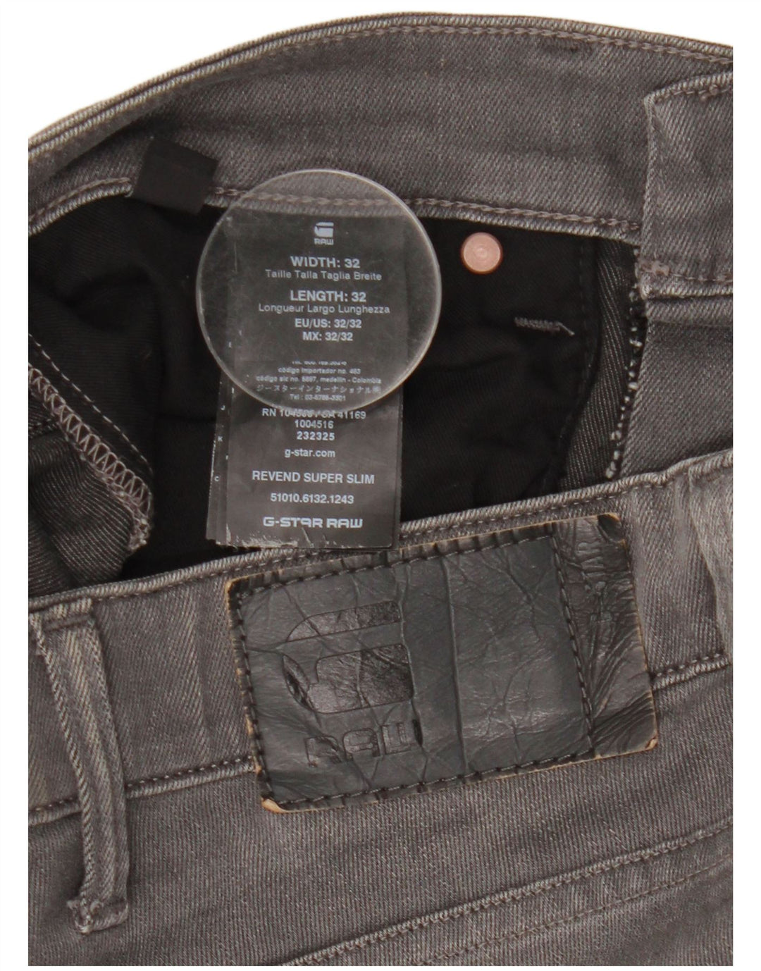 Jeans slim Revend da uomo G-Star W32 L27 cotone grigio