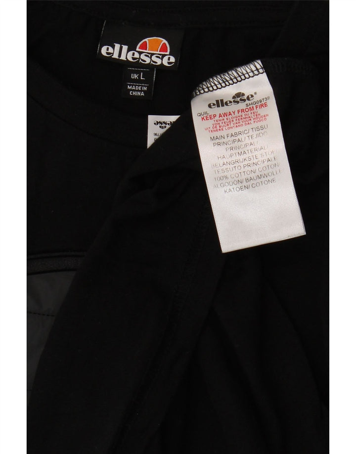 T-shirt grafica da uomo Ellesse Top grande in cotone nero