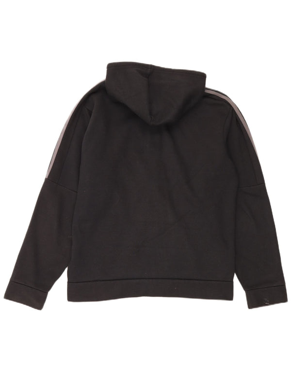 Maglione con cappuccio e zip Adidas da uomo grande in cotone nero