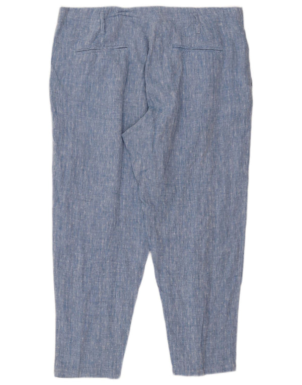 Pantaloni corti a vita alta da donna Marks & Spencer UK 16 Large W37 L26 Blu