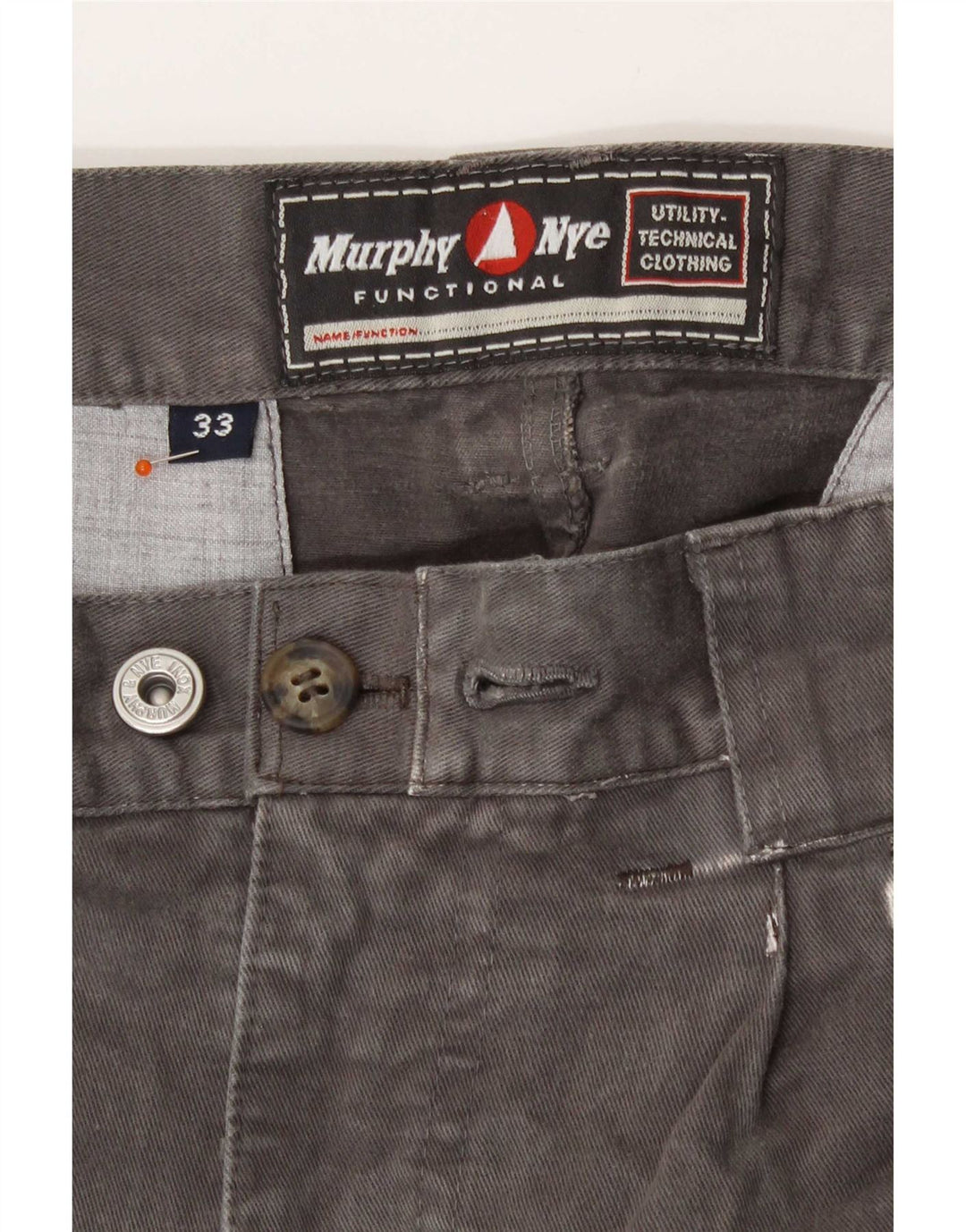 Pantaloni cargo dritti da uomo Murphy & Nye W33 L28 cotone grigio
