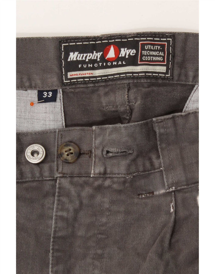 Pantaloni cargo dritti da uomo Murphy & Nye W33 L28 cotone grigio
