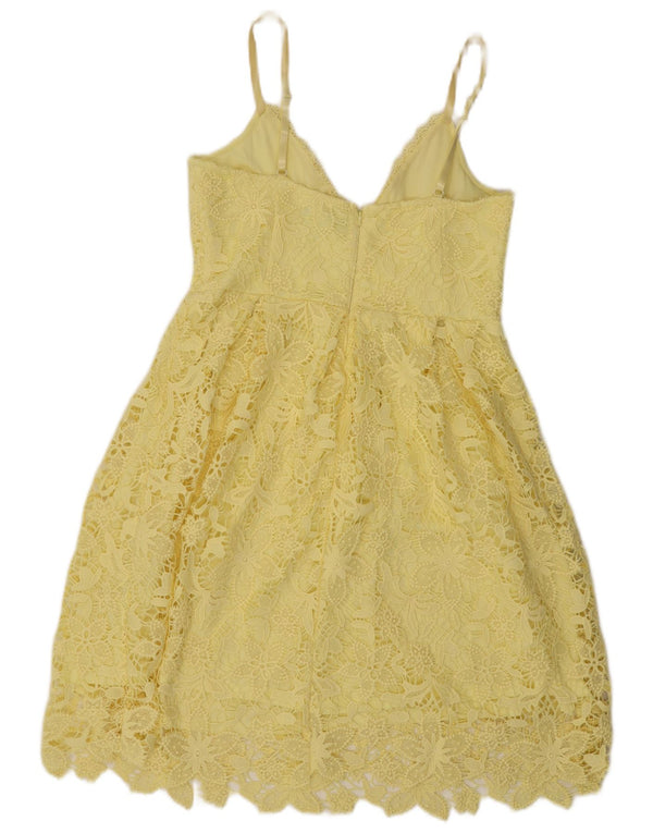Lipsy Womens Lace Sundress UK 14 Poliestere floreale giallo medio