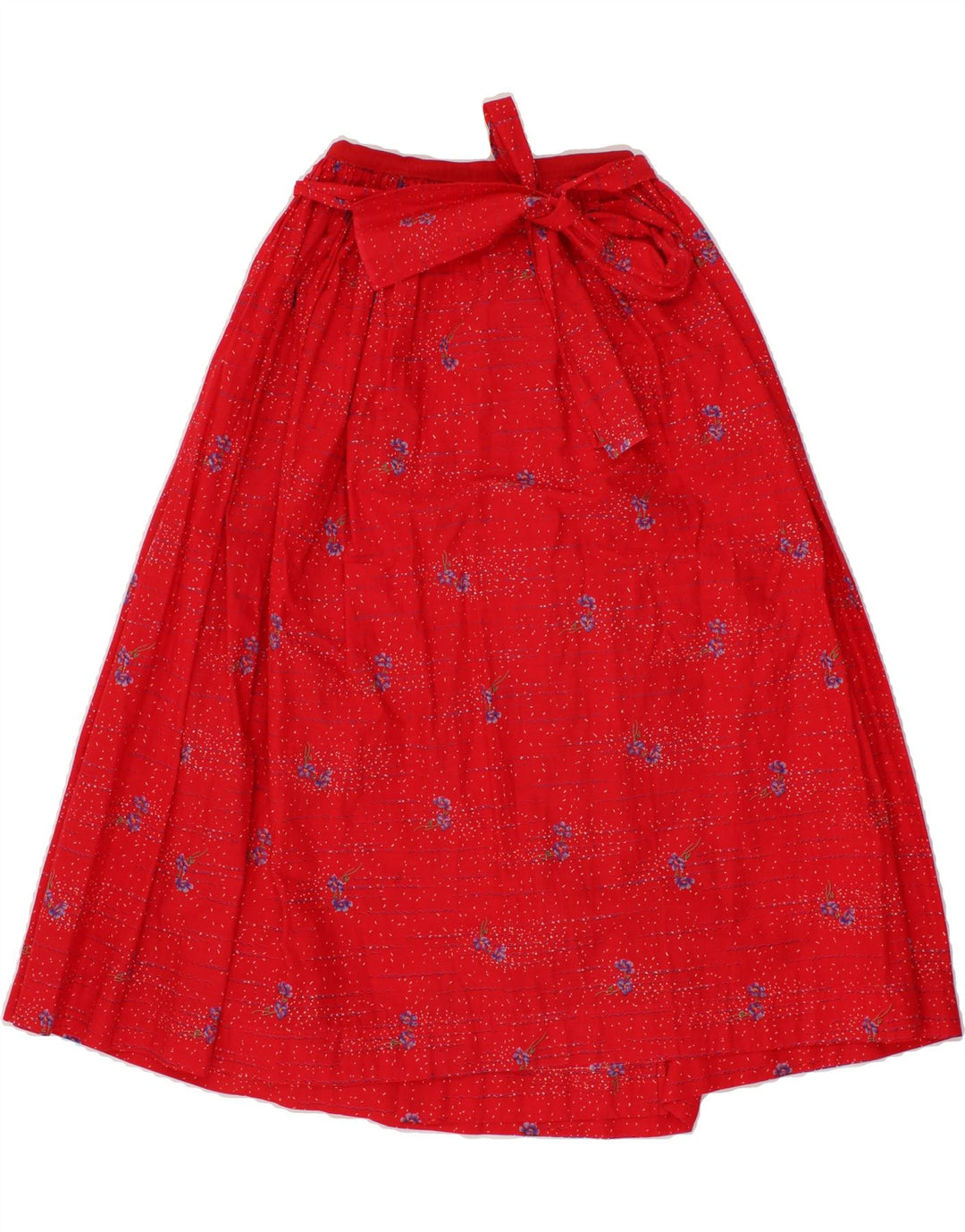 VINTAGE Womens Wrap Skirt W22 2XS Red Floral Vintage Vintage and Second-Hand Vintage from Messina Hembry 
