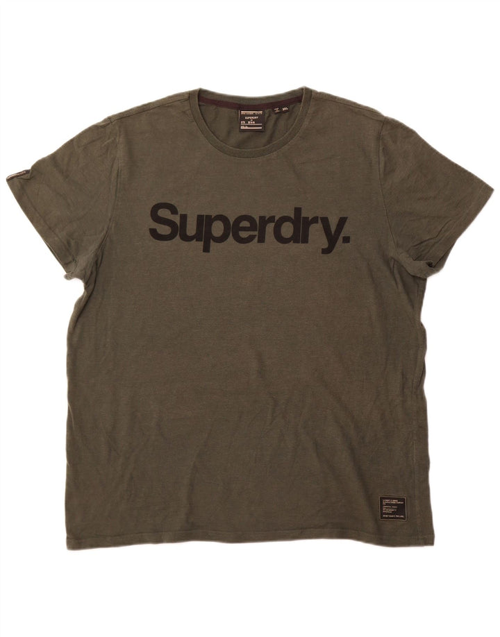T-shirt grafica da uomo Superdry Top 3XL cotone kaki