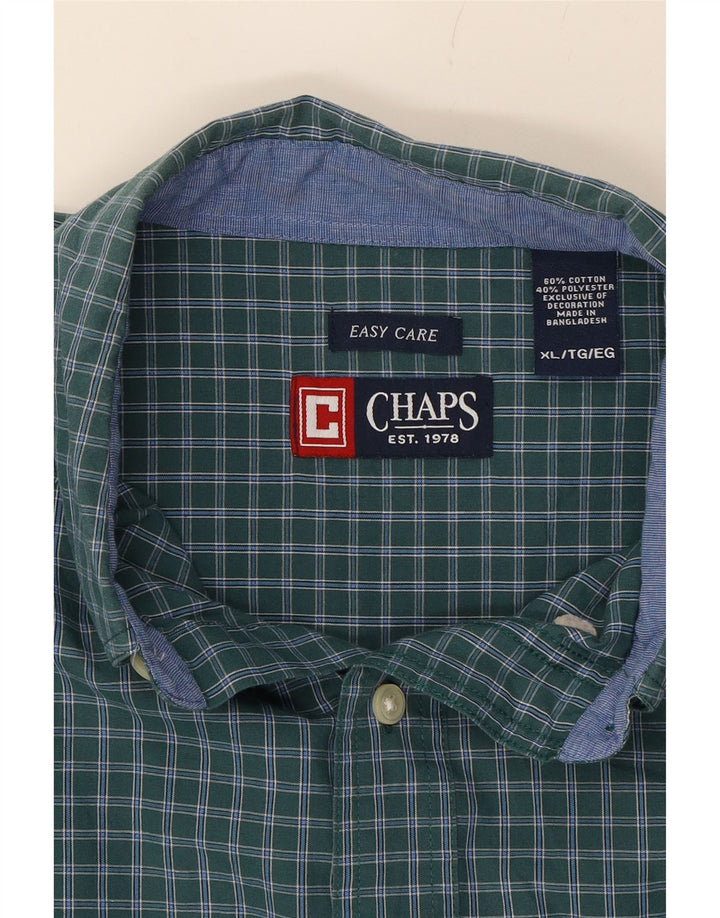 CHAPS Mens Shirt XL Blue Check Cotton Vintage Chaps and Second-Hand Chaps from Messina Hembry 