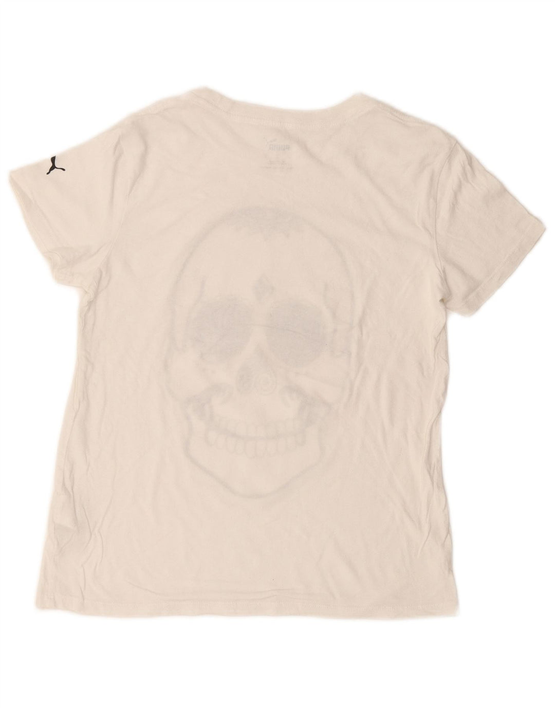 T-shirt grafica da uomo PUMA Top Small in cotone bianco sporco