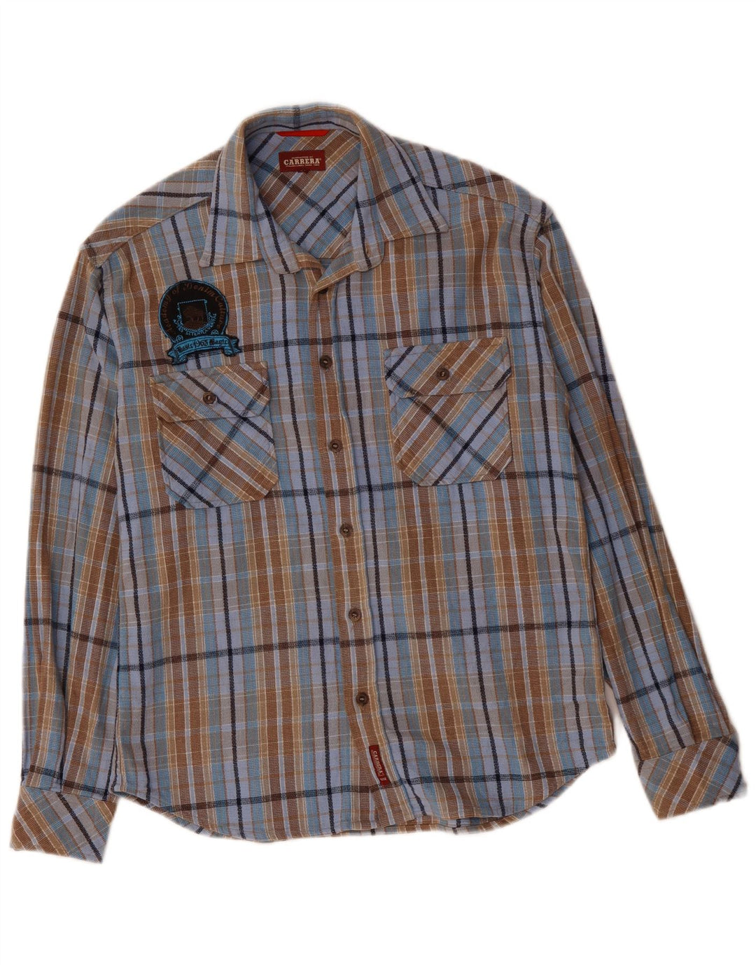 CARRERA Mens Flannel Shirt Medium Multicoloured Check Cotton