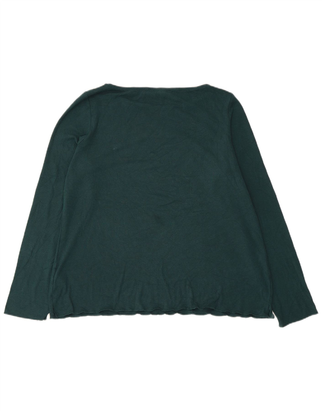 Top manica lunga da donna Marks & Spencer UK 18 XL verde acrilico