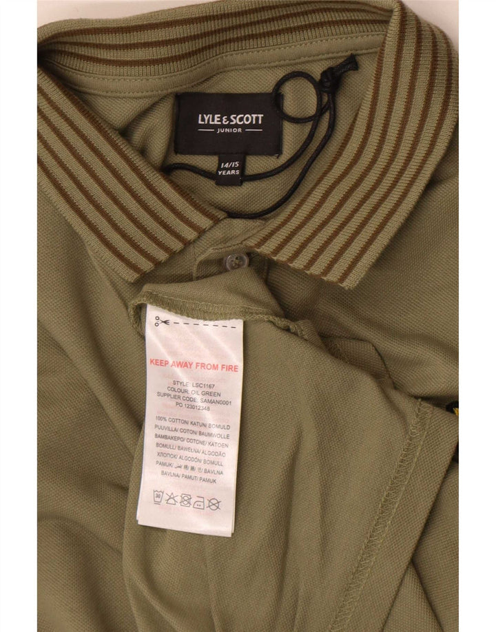 Polo da ragazzo Lyle & Scott 14-15 anni in cotone kaki