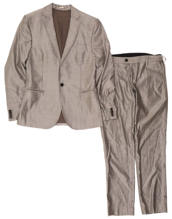 Bikkembergs Abito da Uomo 1 Bottone 2 Pezzi IT 46 Small W34 L36 Lana Grigia