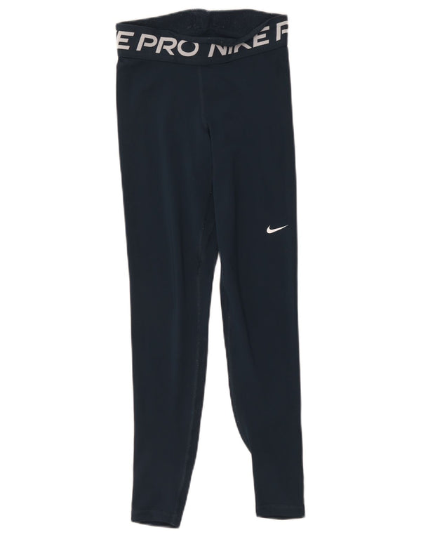 Leggings grafici Nike Dri Fit da donna UK 6 XS blu navy