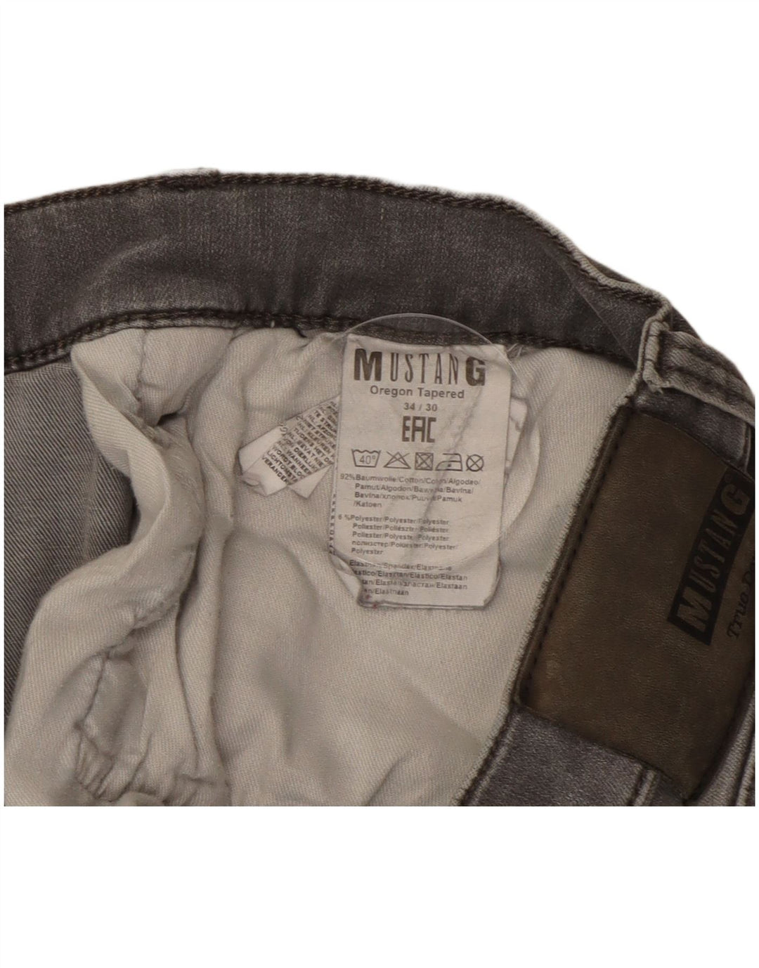 Jeans slim da uomo Mustang W34 L28 cotone grigio