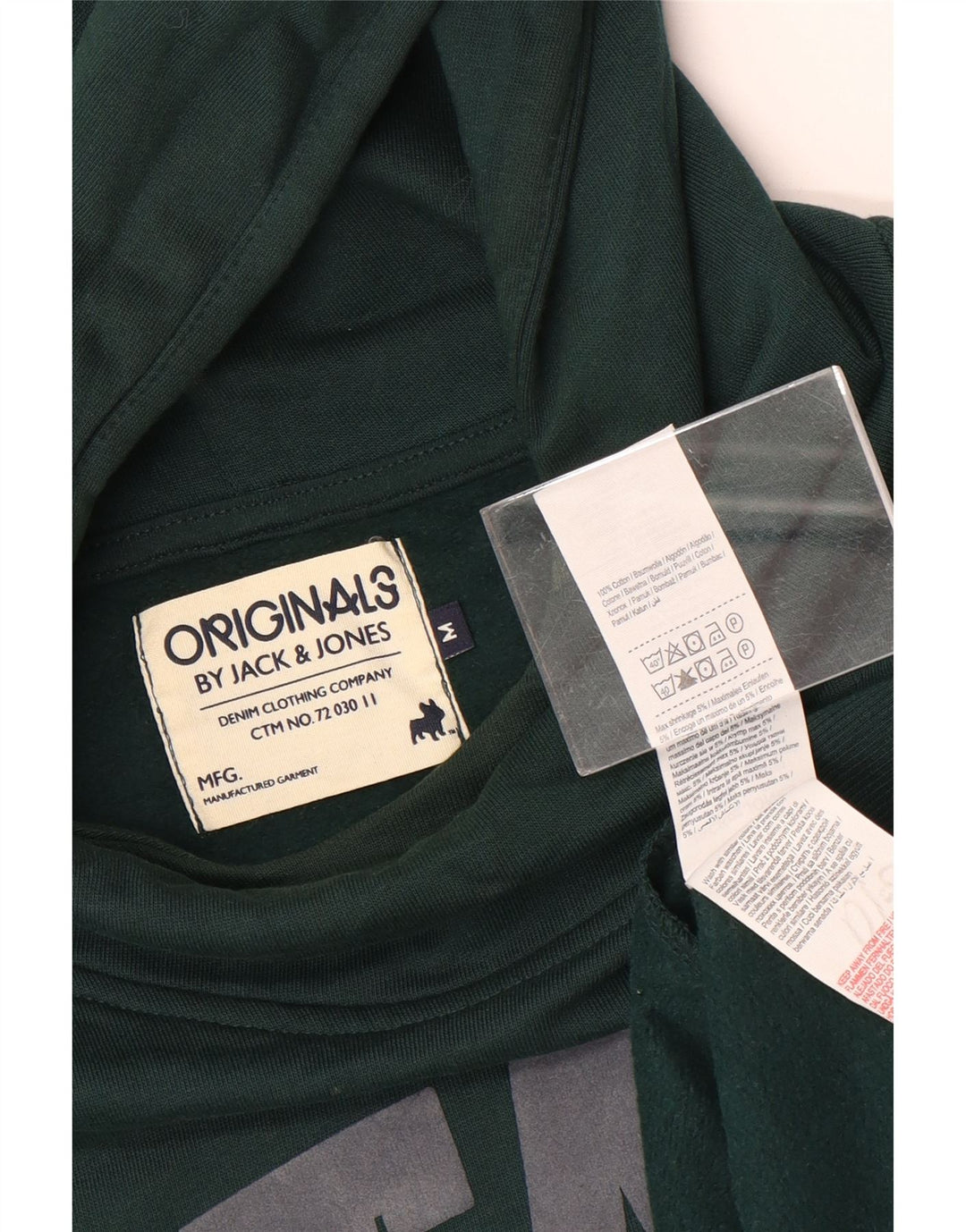 Maglione con cappuccio grafico da uomo Jack & Jones in cotone verde medio