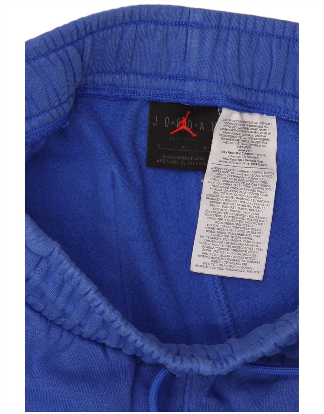 JORDAN Pantaloni da tuta con grafica da donna Joggers UK 10 Small Blu Cotone