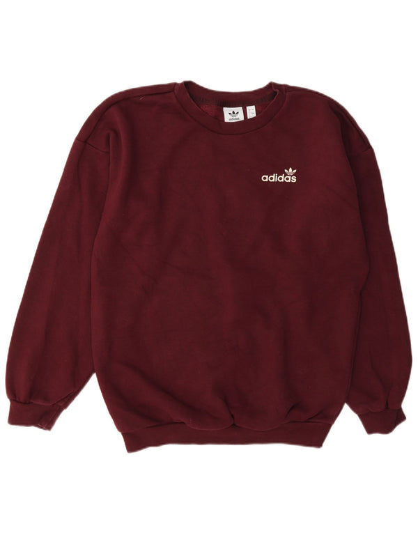Felpa oversize da donna Adidas Jumper UK 4 XS Borgogna Cotone