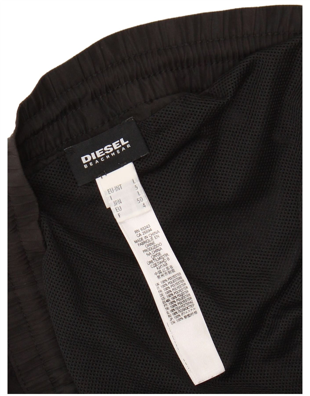 DIESEL Pantaloncini da bagno grafici da uomo EU 50 Large Nero Poliestere