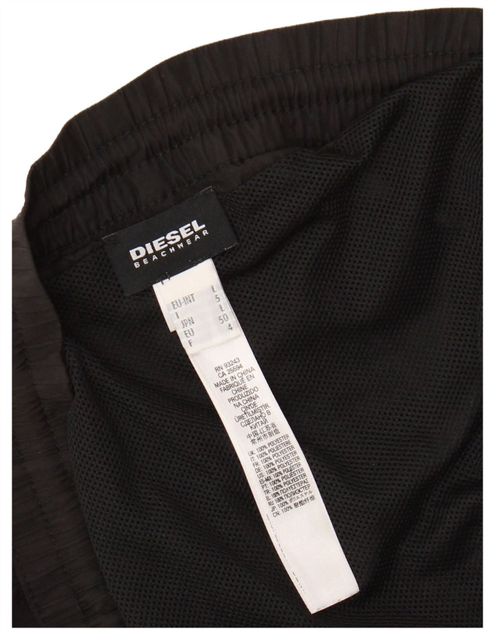 DIESEL Pantaloncini da bagno grafici da uomo EU 50 Large Nero Poliestere