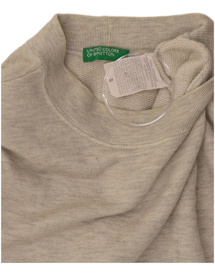 BENETTON Felpa con grafica da uomo Maglione piccolo in cotone color block grigio