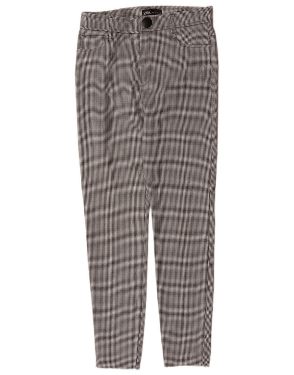 Pantaloni casual slim da donna Zara medi W28 L27 pied de poule neri