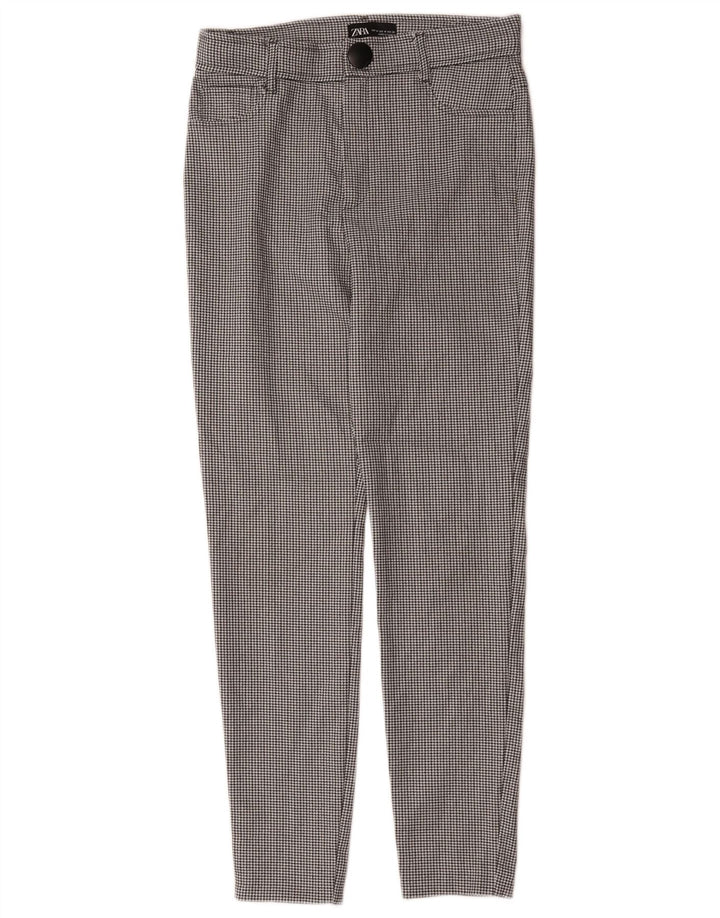 Pantaloni casual slim da donna Zara medi W28 L27 pied de poule neri