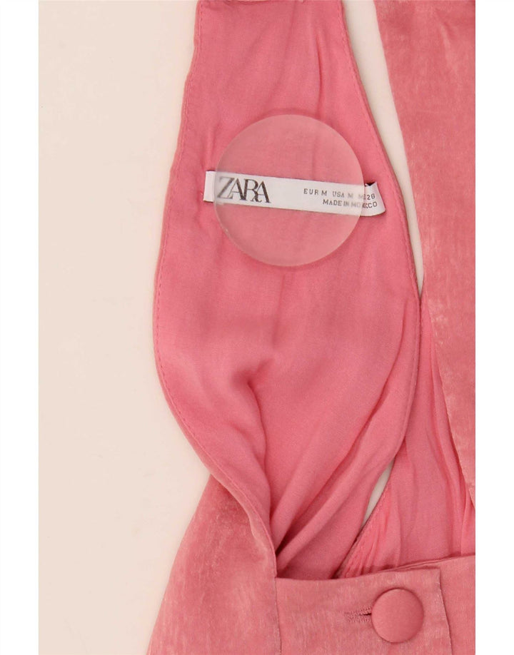 Abito maxi da donna Zara con scollo all'americana UK 12 Poliestere rosa medio