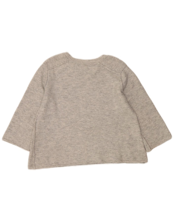 Maglione Zara da donna con scollo a barca con maniche a 3/4 UK 14 Grigio medio screziato