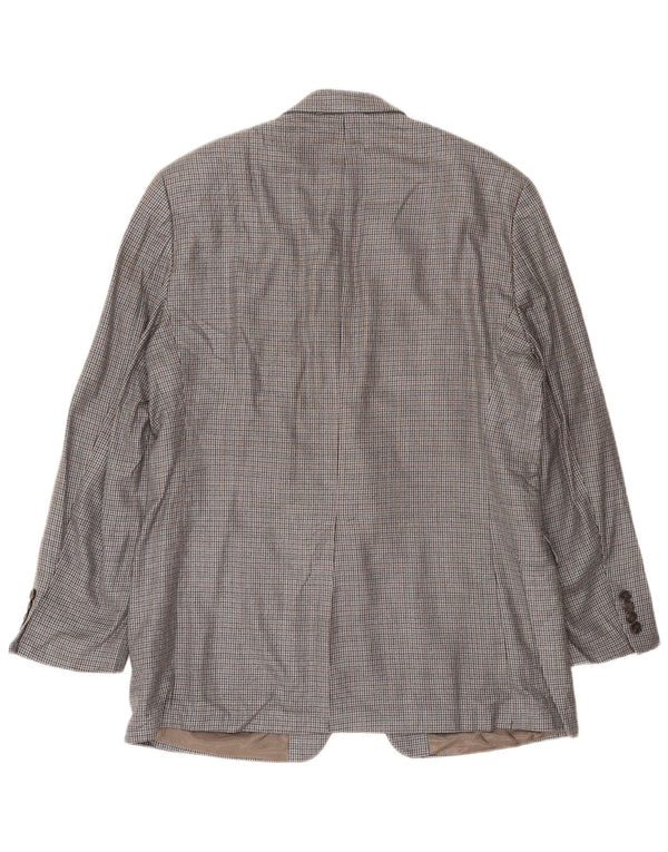 Giacca blazer a 2 bottoni da uomo Ralph Lauren UK 42 grande seta pied de poule grigia