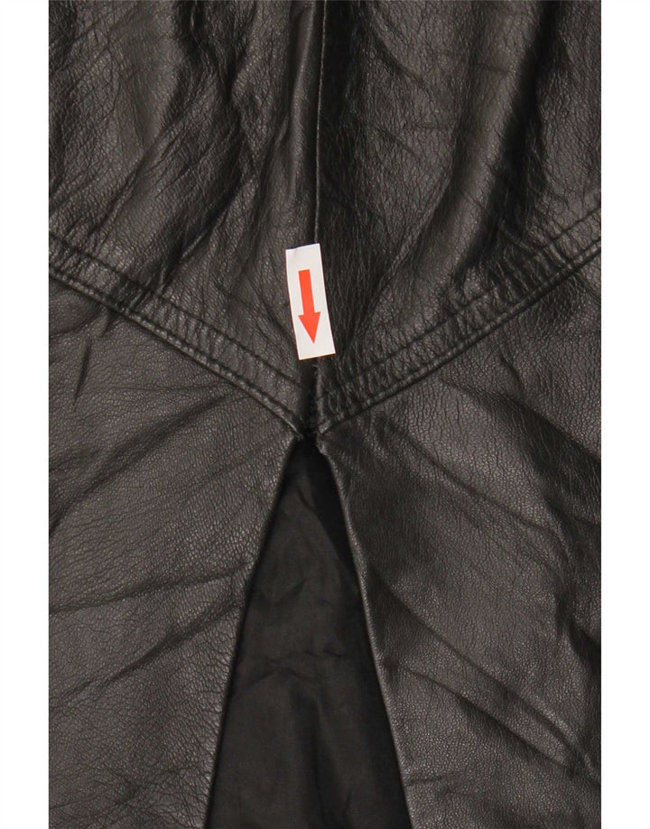 Gonna in pelle da donna La Cordee media W30 nera
