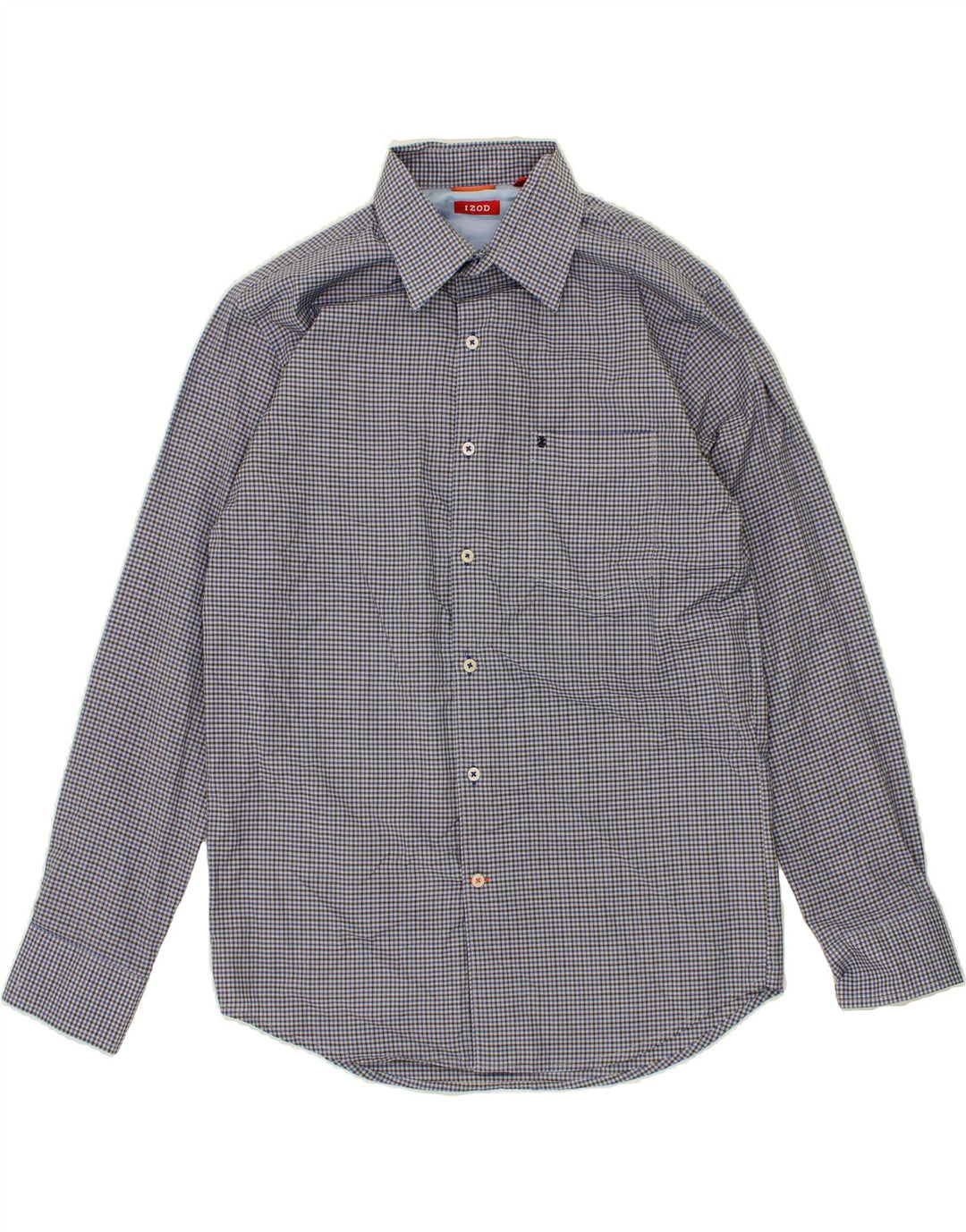 IZOD Mens Shirt Medium Blue Check Cotton Vintage Izod and Second-Hand Izod from Messina Hembry 