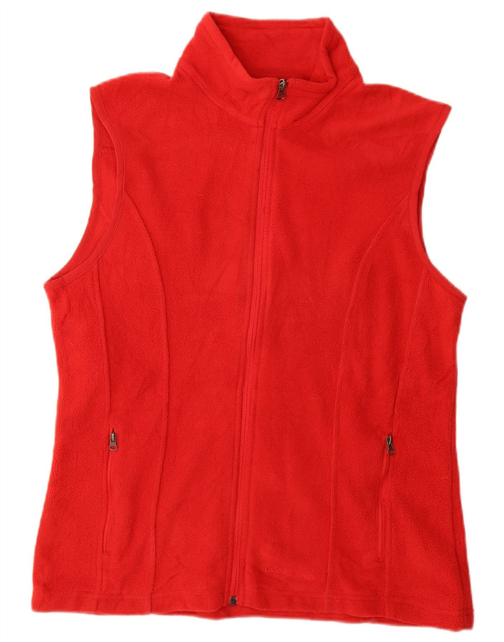 Gilet in pile da donna Eddie Bauer UK 14 poliestere rosso medio