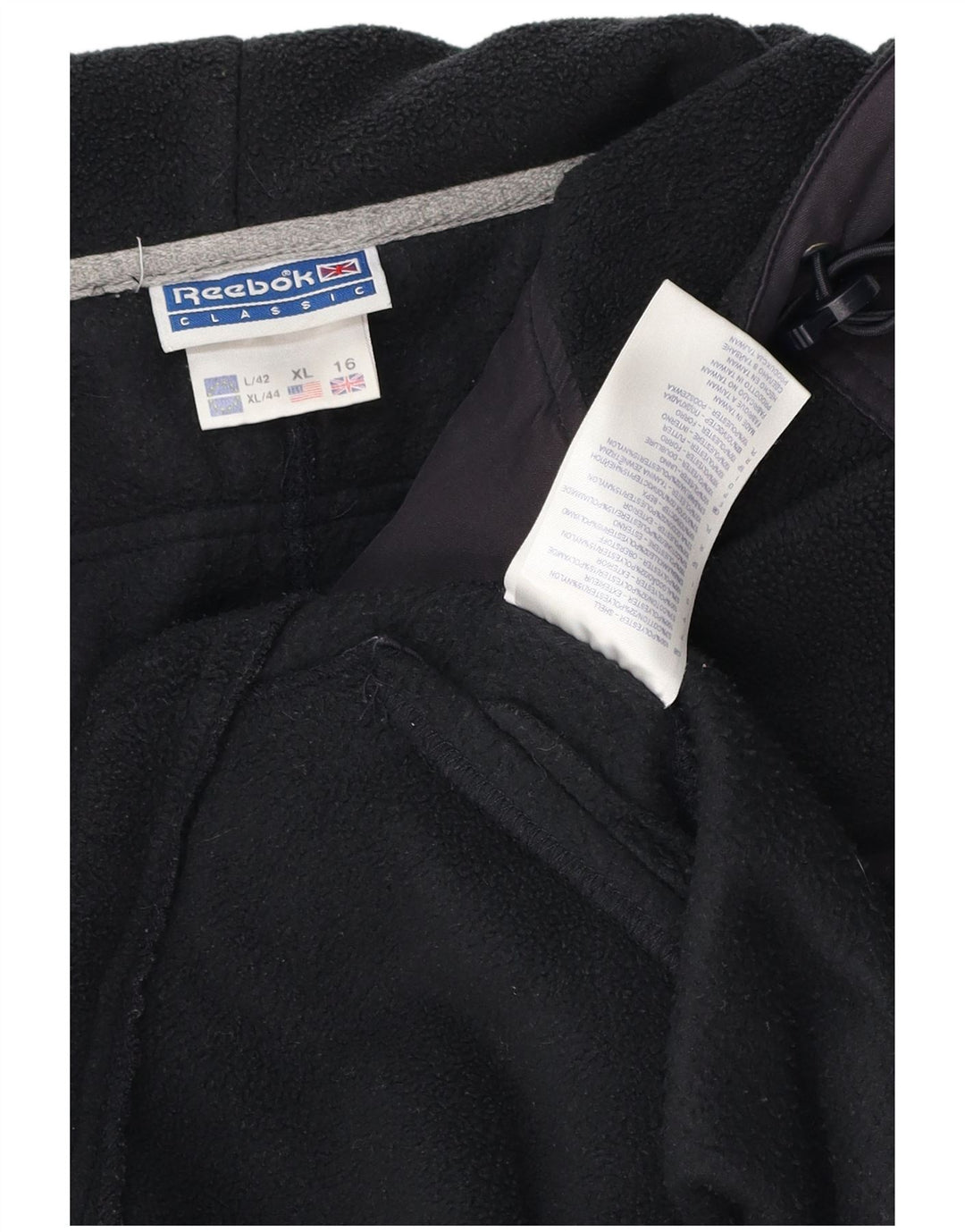 Giacca in pile oversize da donna REEBOK UK 16 Large Black Colourblock