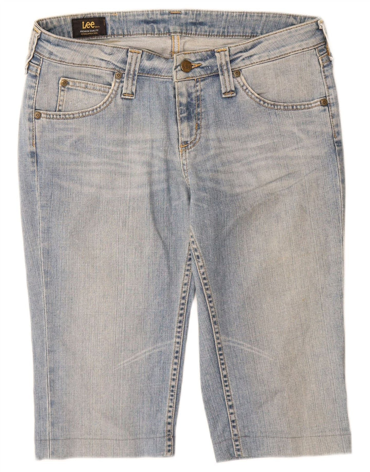 Pantaloncini di jeans Bermuda da donna Lee W31 cotone blu medio