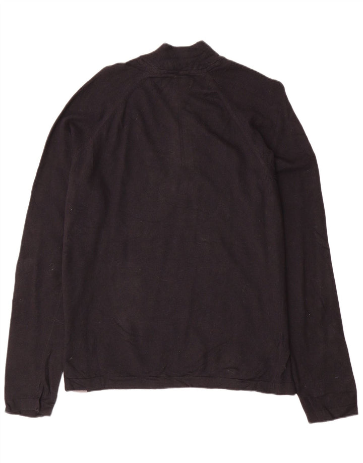 Eddie Bauer Maglione da uomo con zip sul collo, grande, in rayon nero