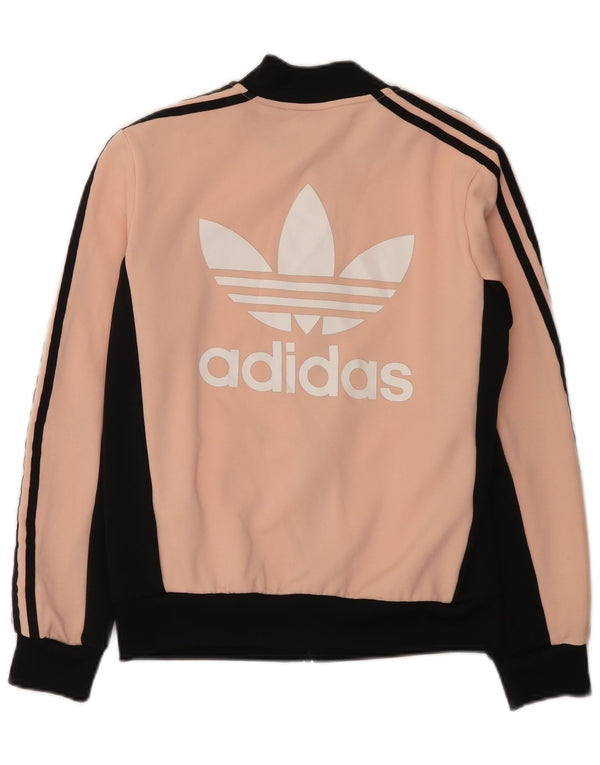 Giacca da ginnastica grafica da donna Adidas UK 10 Small Pink Colourblock