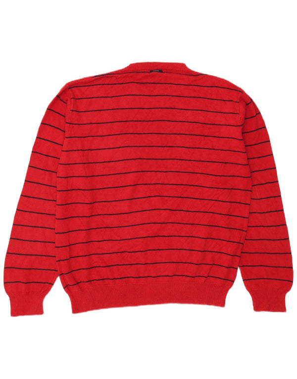 Maglione maglione girocollo da uomo Nautica XL in cotone a righe rosse