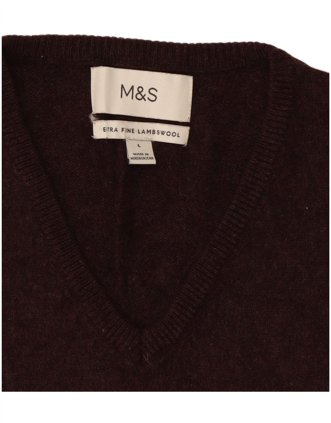 Canottiera da uomo Marks & Spencer, grande, in lana screziata marrone
