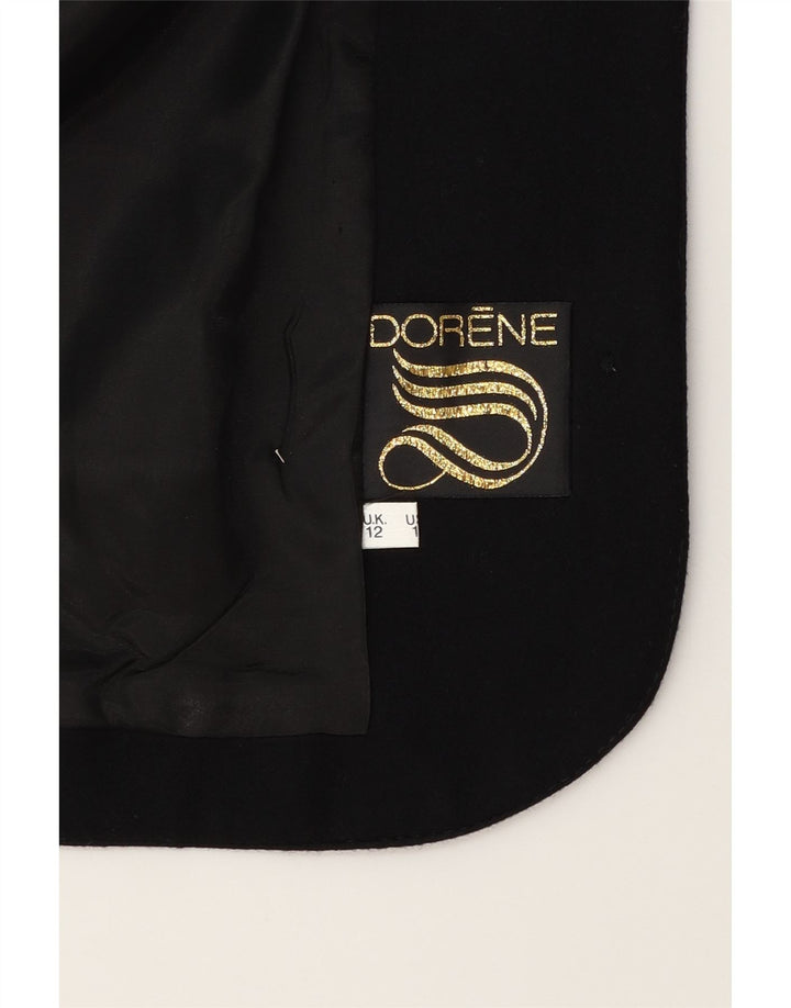 DORENE Womens Open Blazer Jacket UK 12 Medium  Black Acetate Vintage Dorene and Second-Hand Dorene from Messina Hembry 