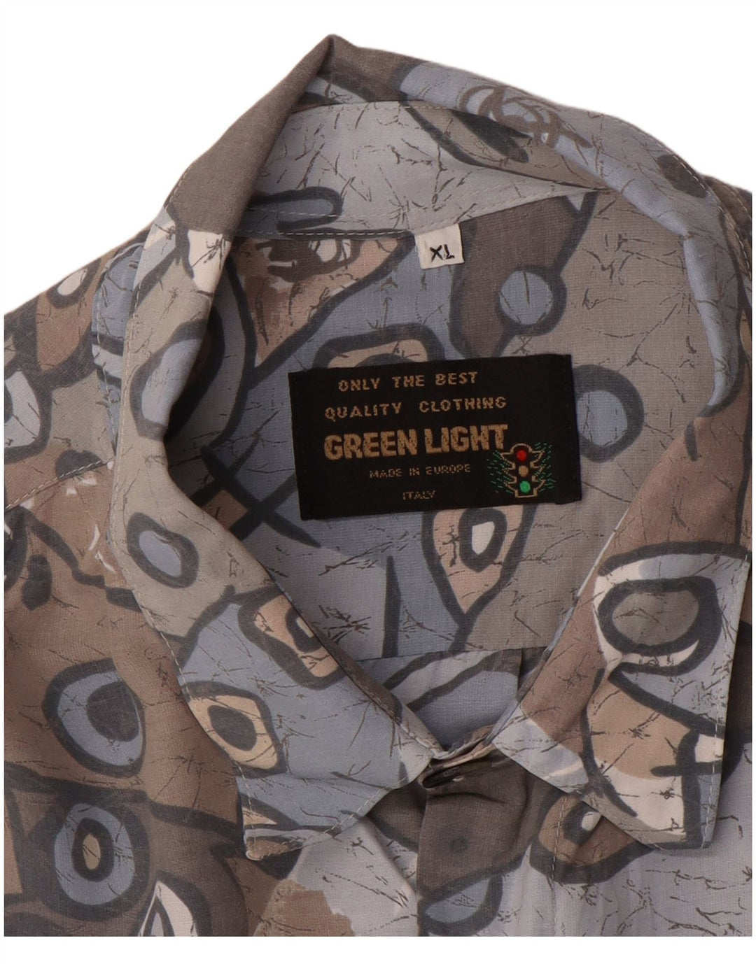 Camicia vintage da uomo XL grigia geometrica