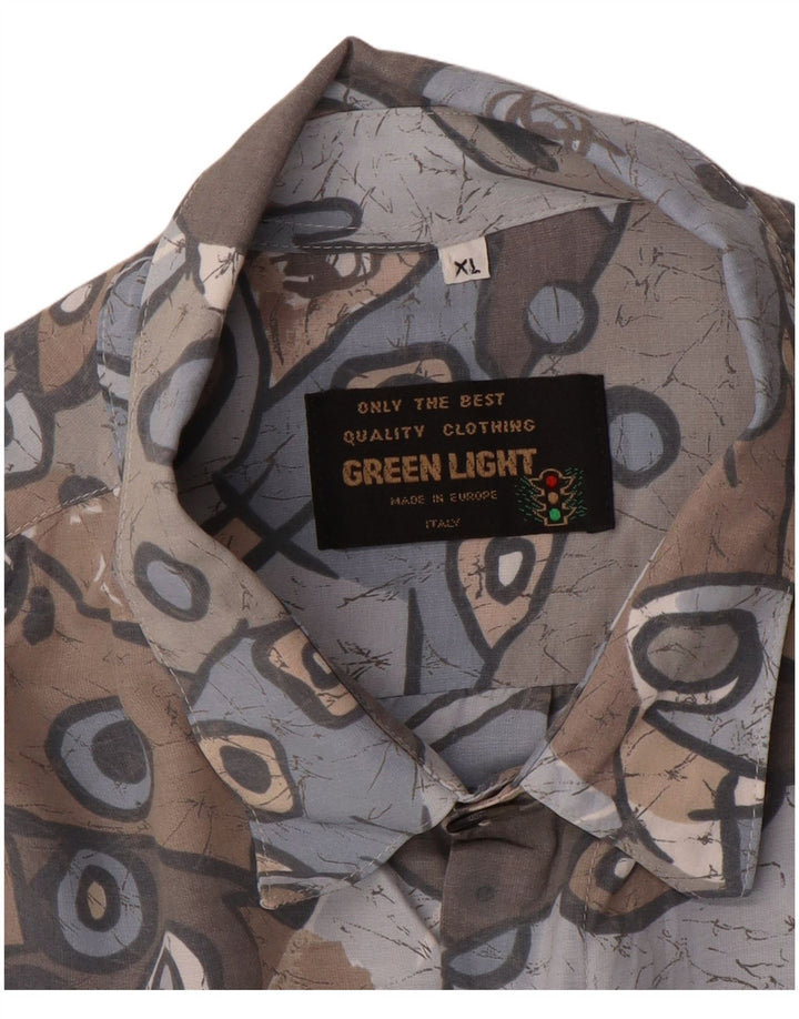 Camicia vintage da uomo XL grigia geometrica