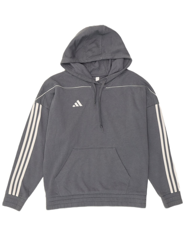 Maglione con cappuccio da donna ADIDAS UK 12/14 Cotone grigio medio