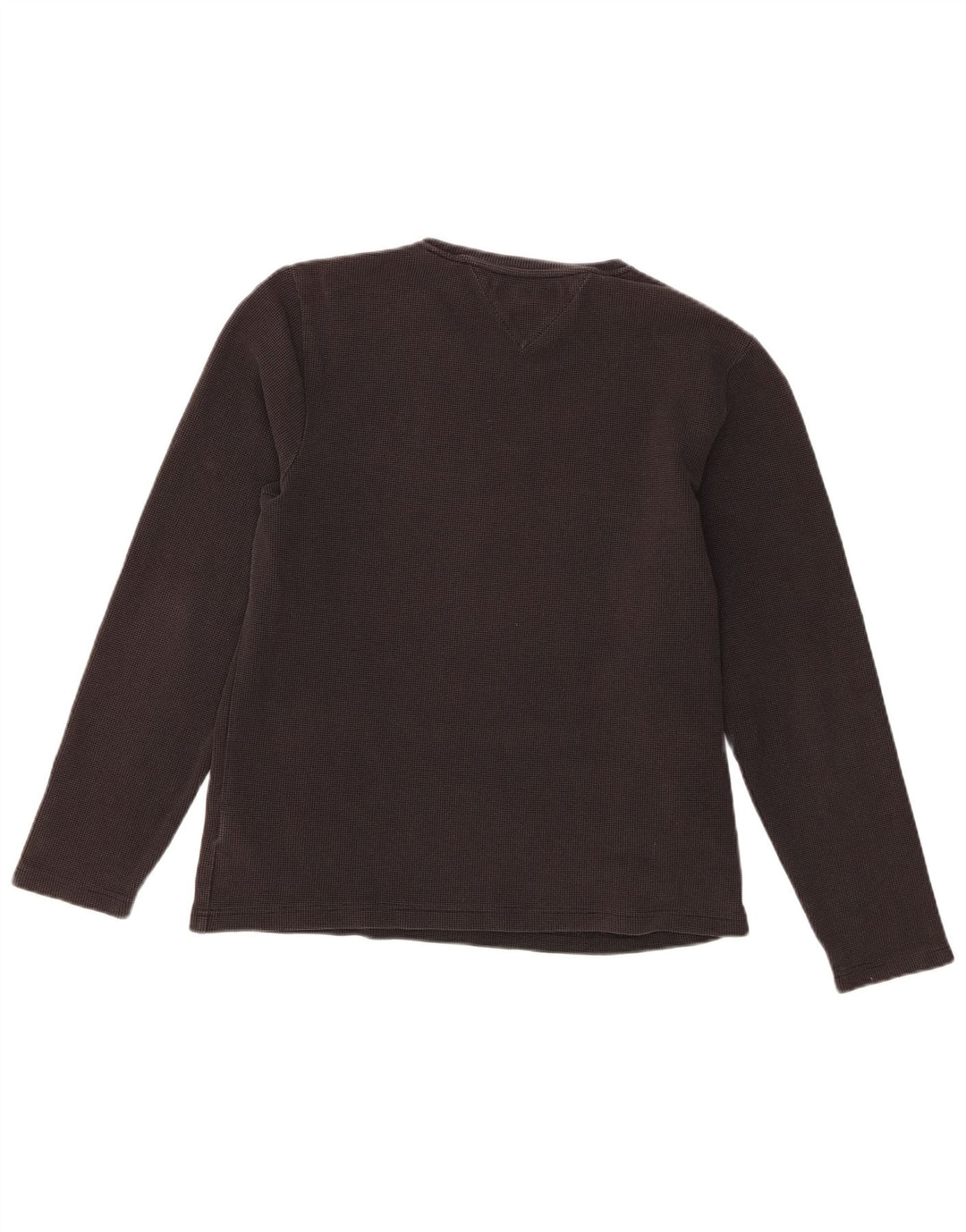 Tommy Hilfiger Donna Top Manica Lunga UK 16 Grande Cotone Nero