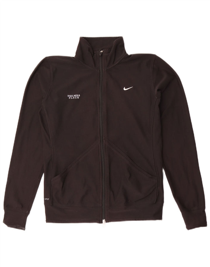Giacca da ginnastica grafica da donna Nike UK 14 poliestere nero medio